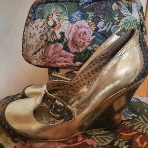 Rockabilly Wedge Card Suit Irregular Choice Heels size 6.5/37